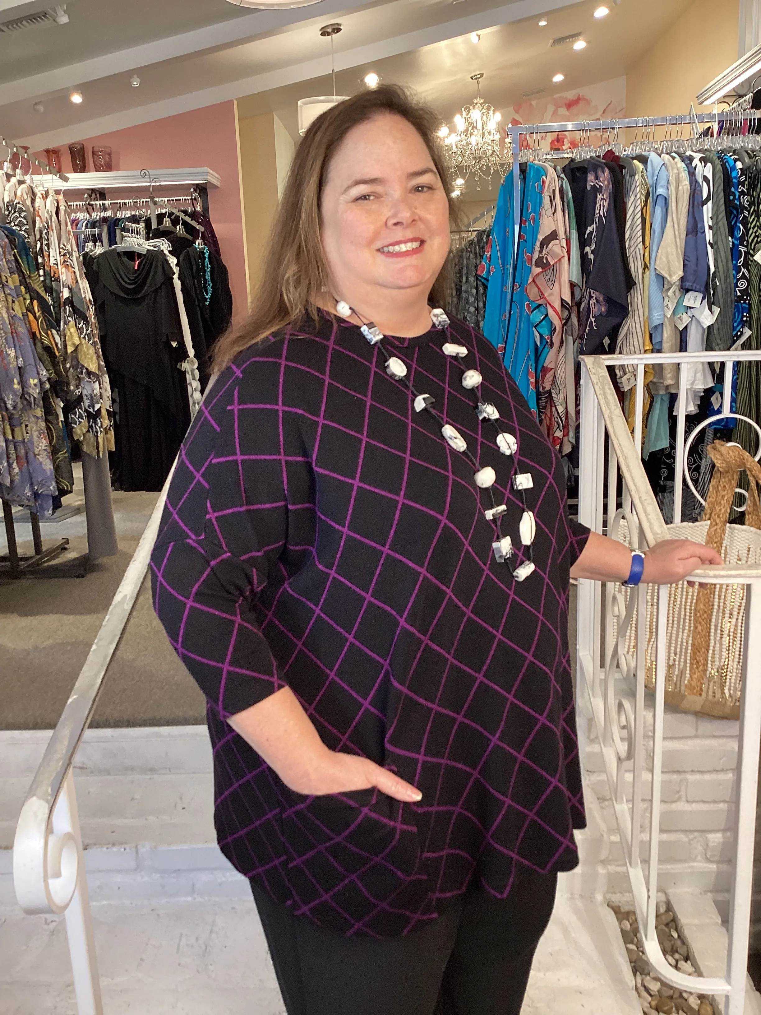 DIAMOND TUNIC - MULBERRY