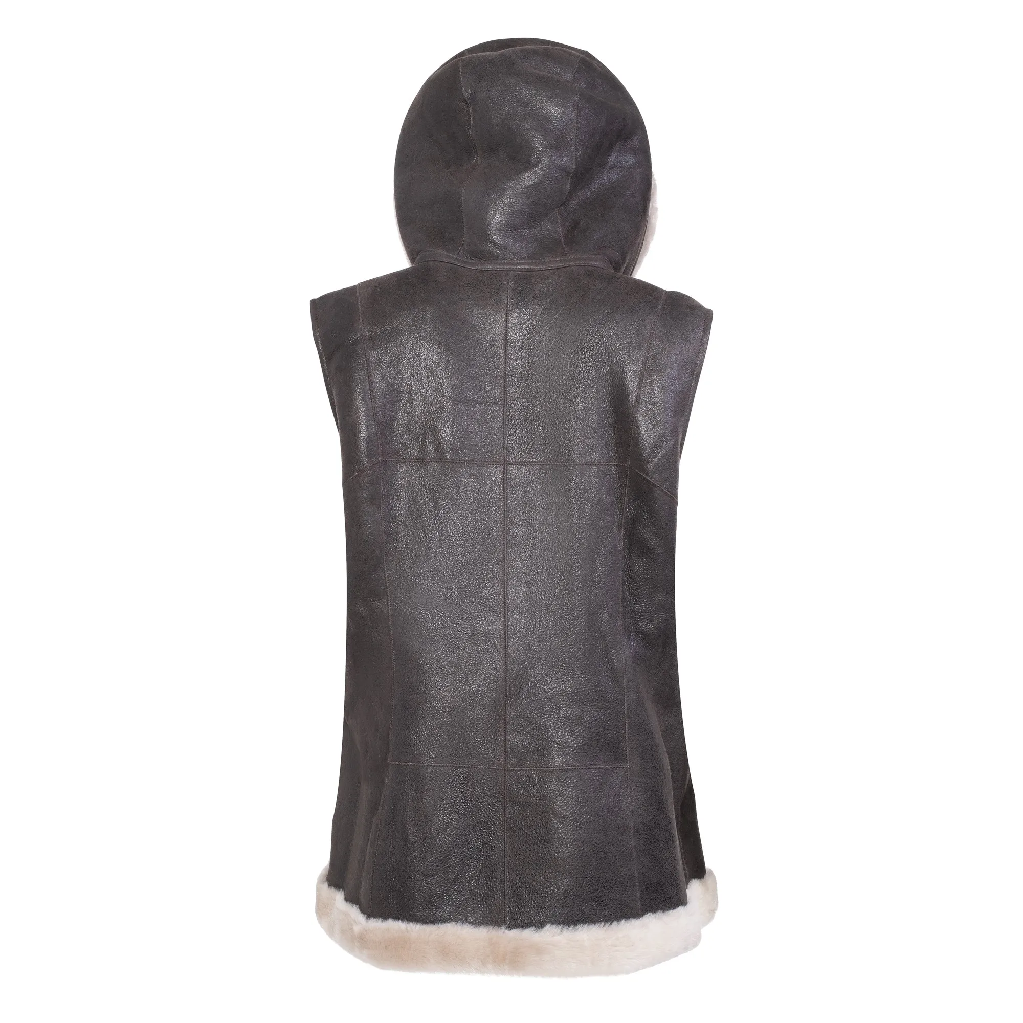 DIXIE Hoody - Merino Shearling Zip vest