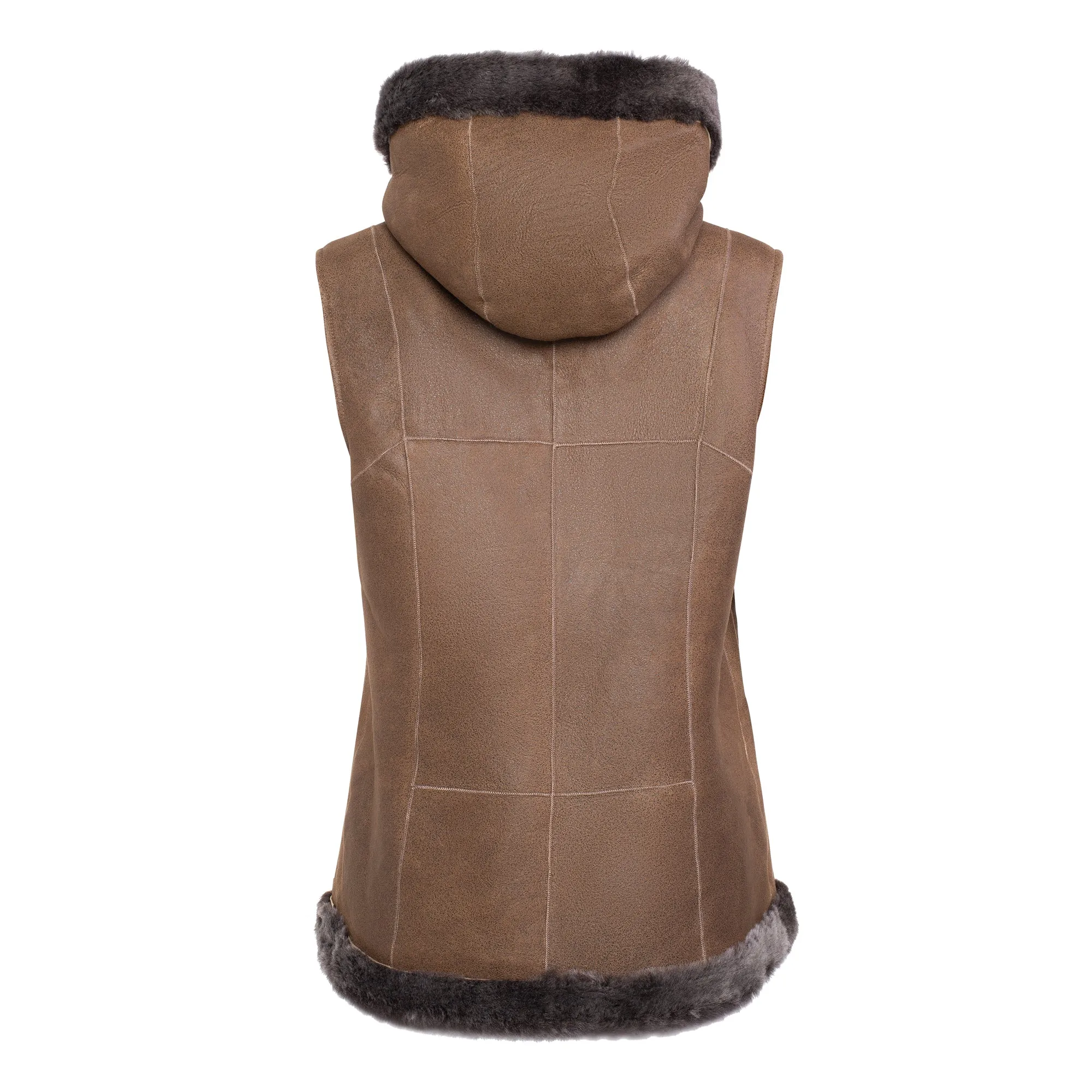 DIXIE Hoody - Merino Shearling Zip vest