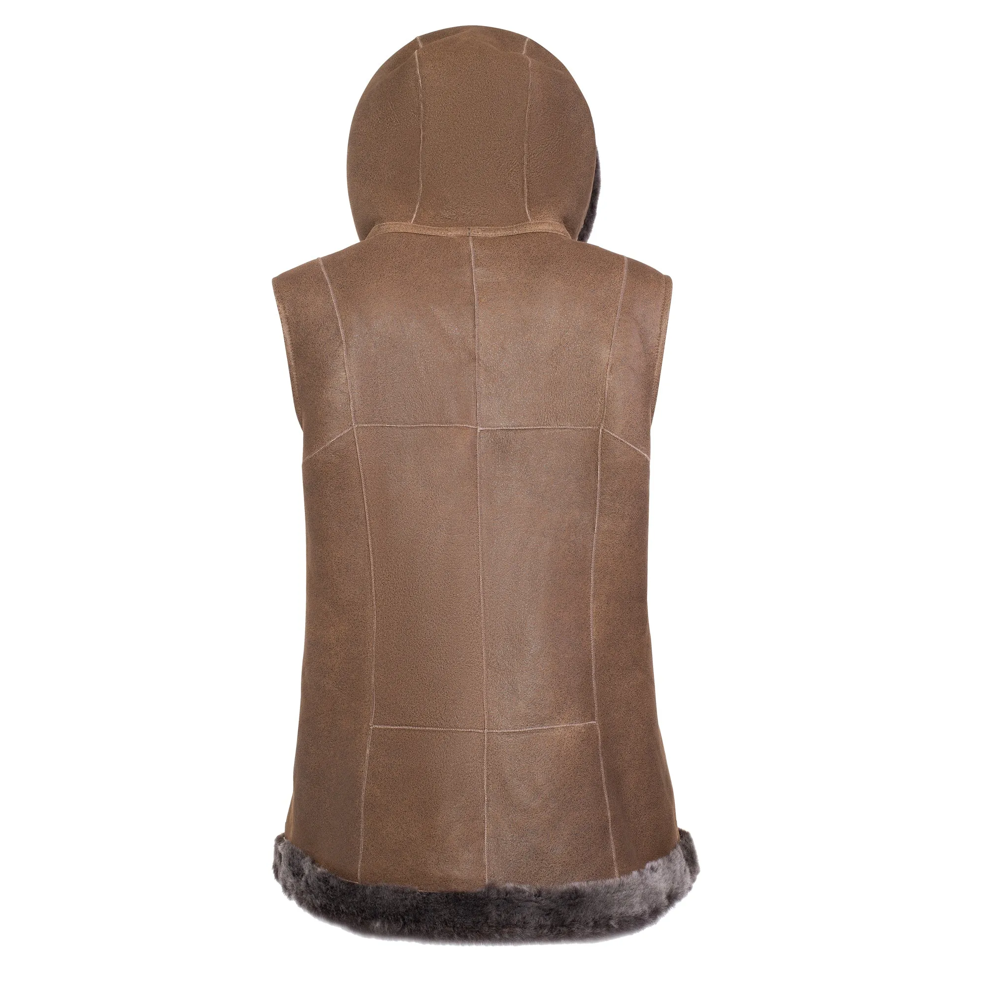 DIXIE Hoody - Merino Shearling Zip vest