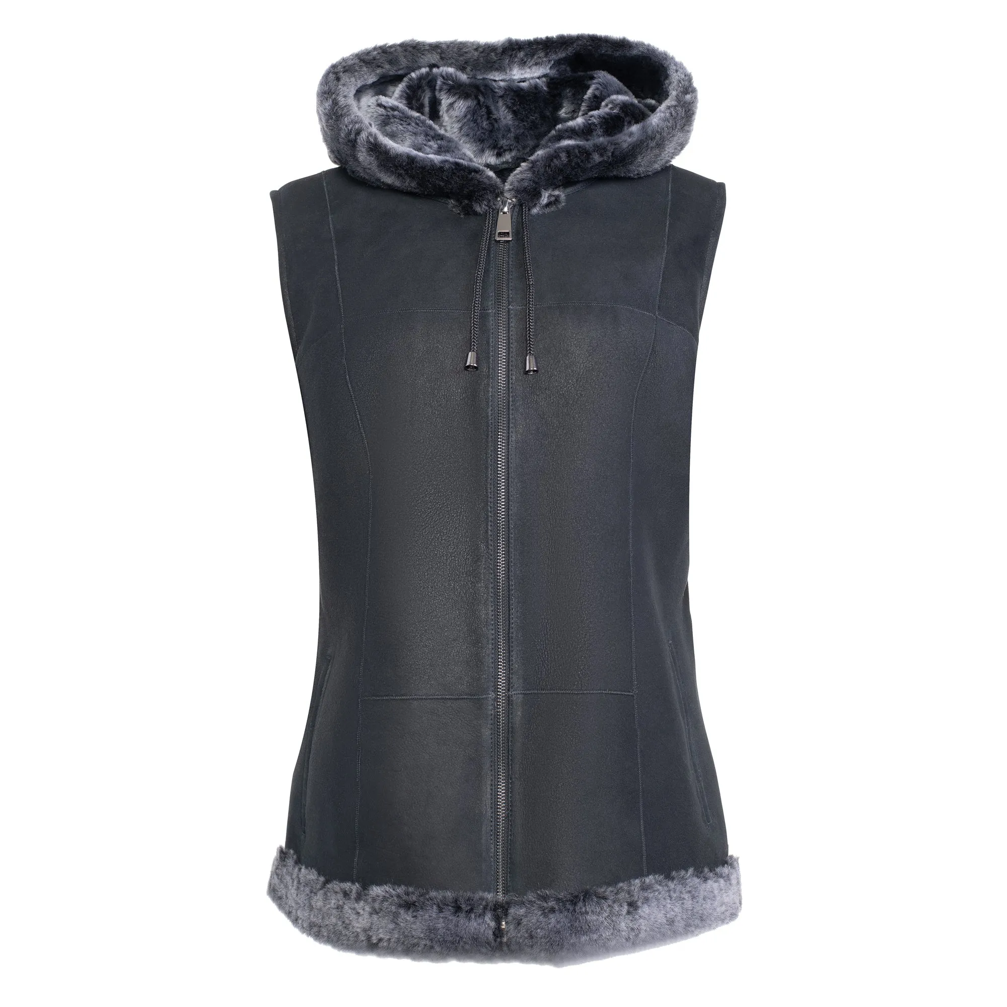 DIXIE Hoody - Merino Shearling Zip vest