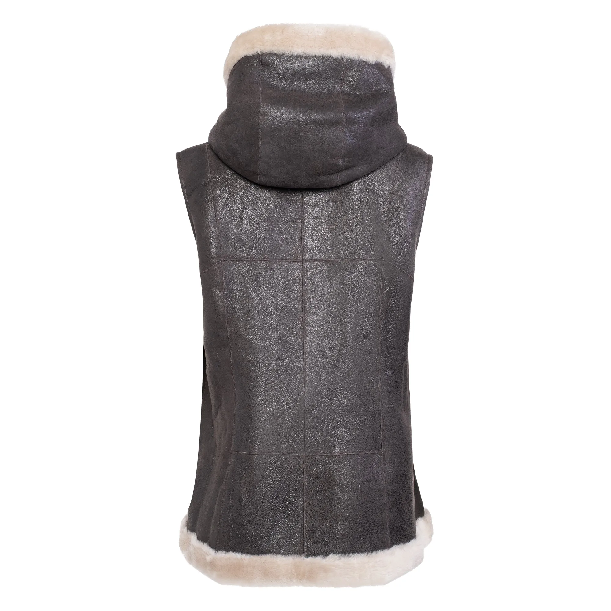 DIXIE Hoody - Merino Shearling Zip vest
