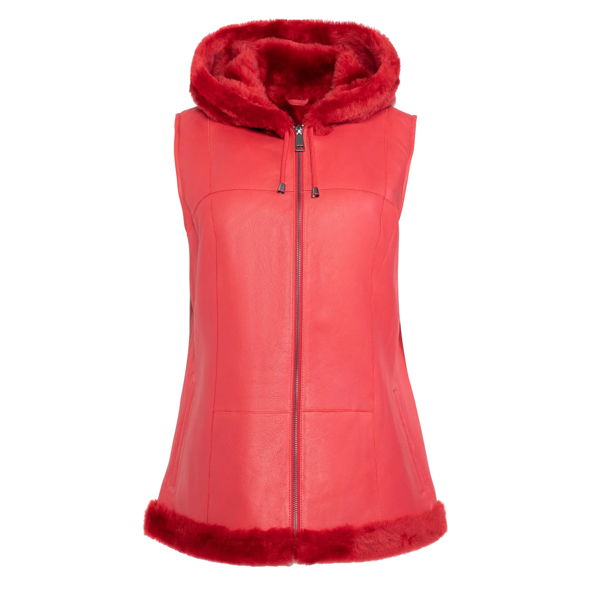 DIXIE Hoody - Merino Shearling Zip vest