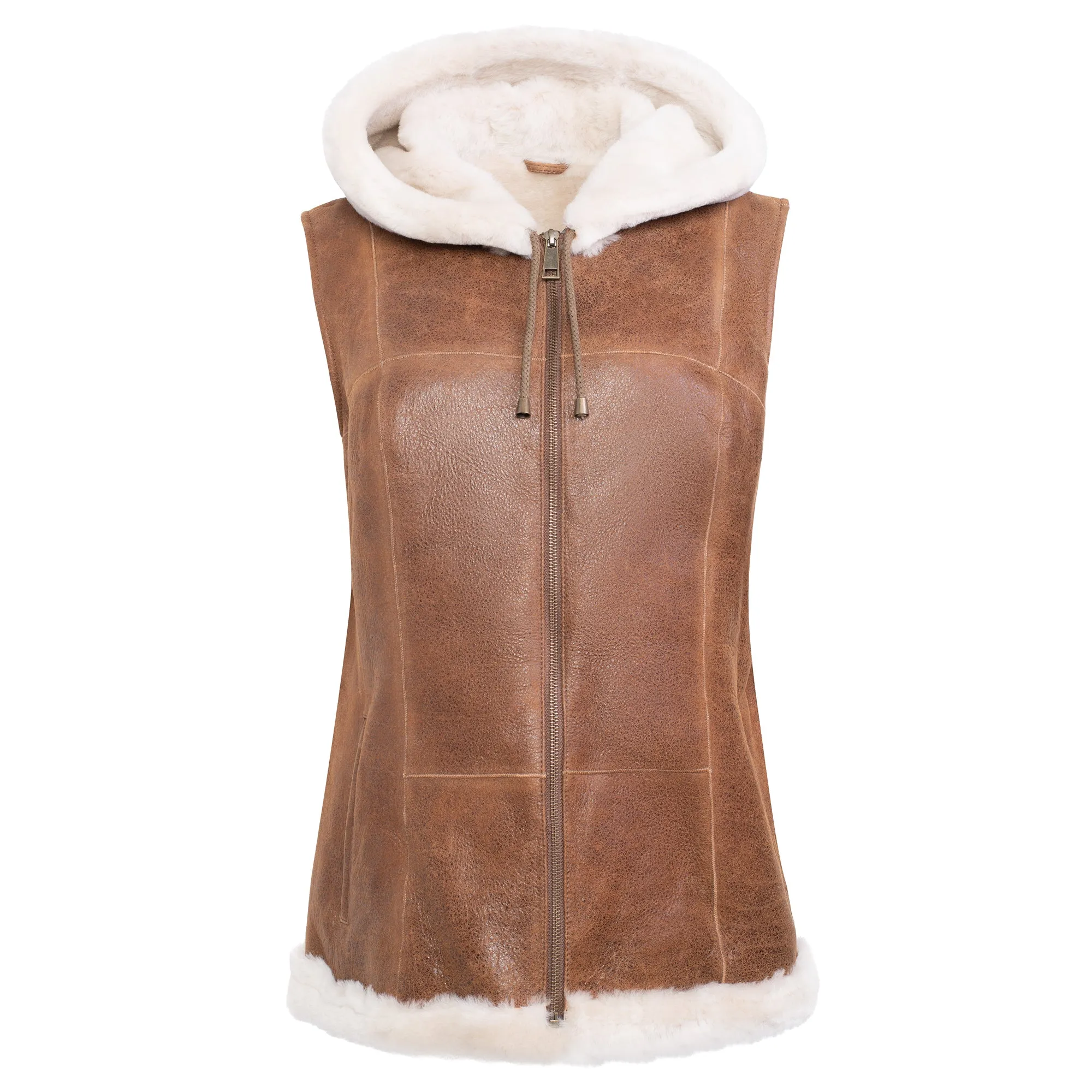 DIXIE Hoody - Merino Shearling Zip vest