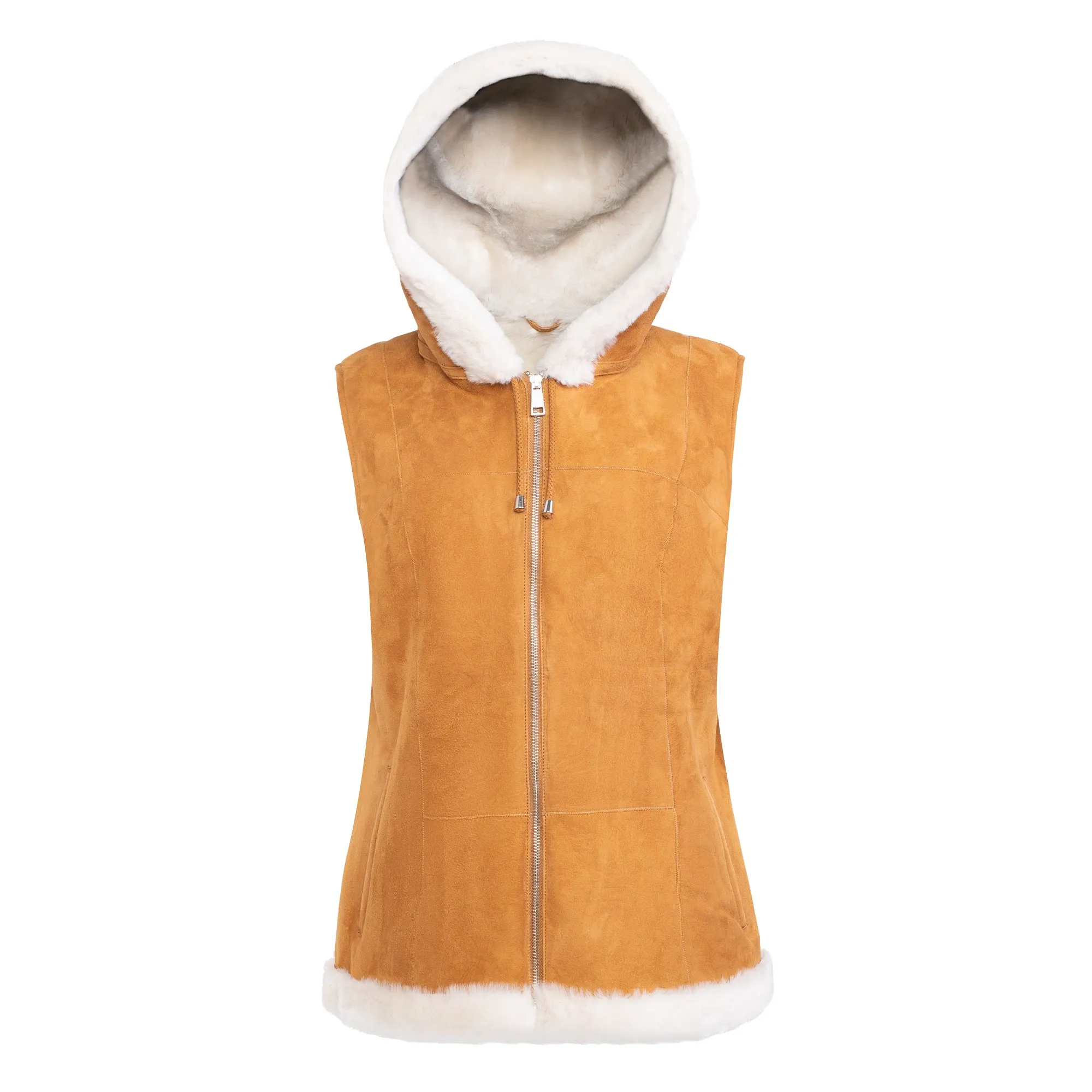 DIXIE Hoody - Merino Shearling Zip vest