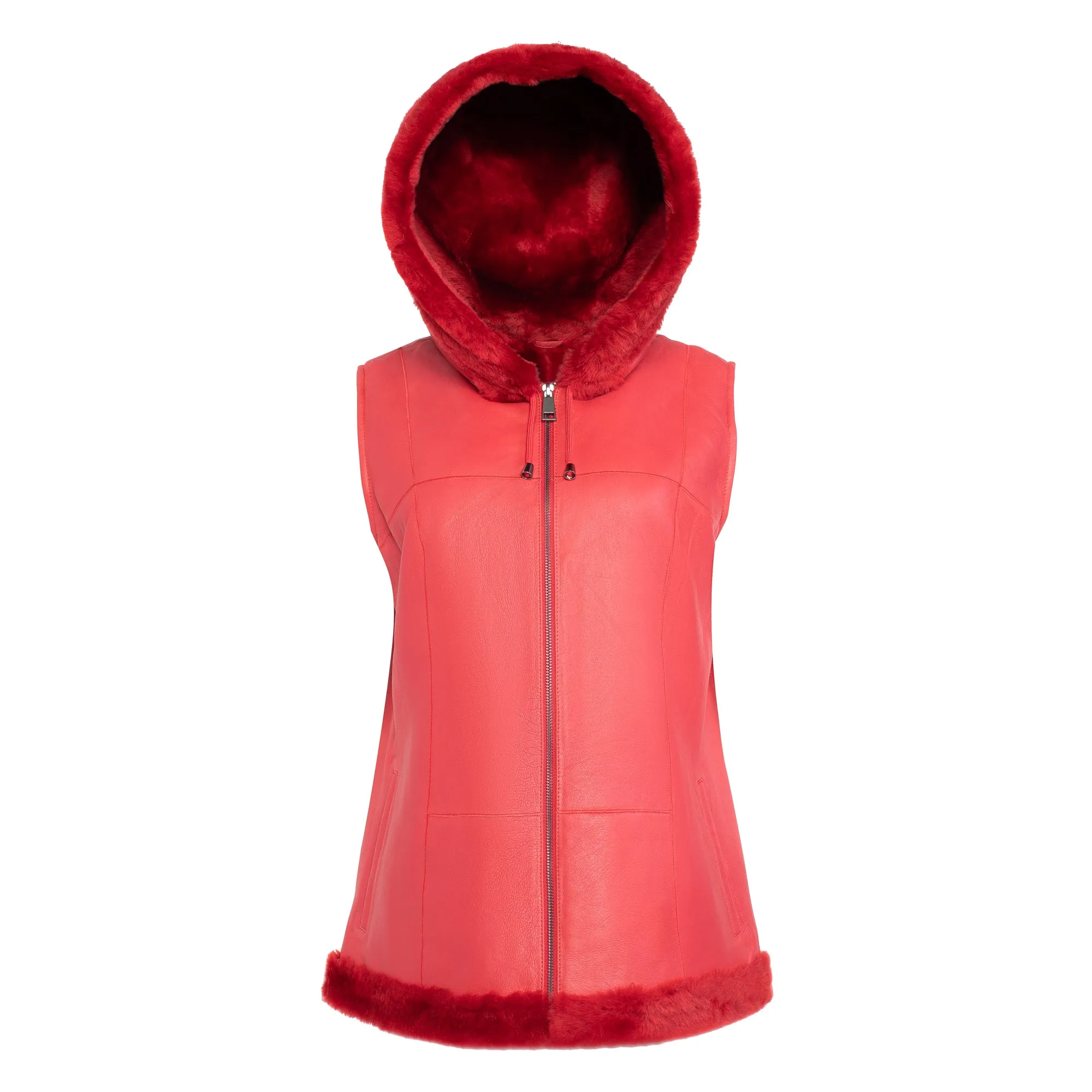 DIXIE Hoody - Merino Shearling Zip vest