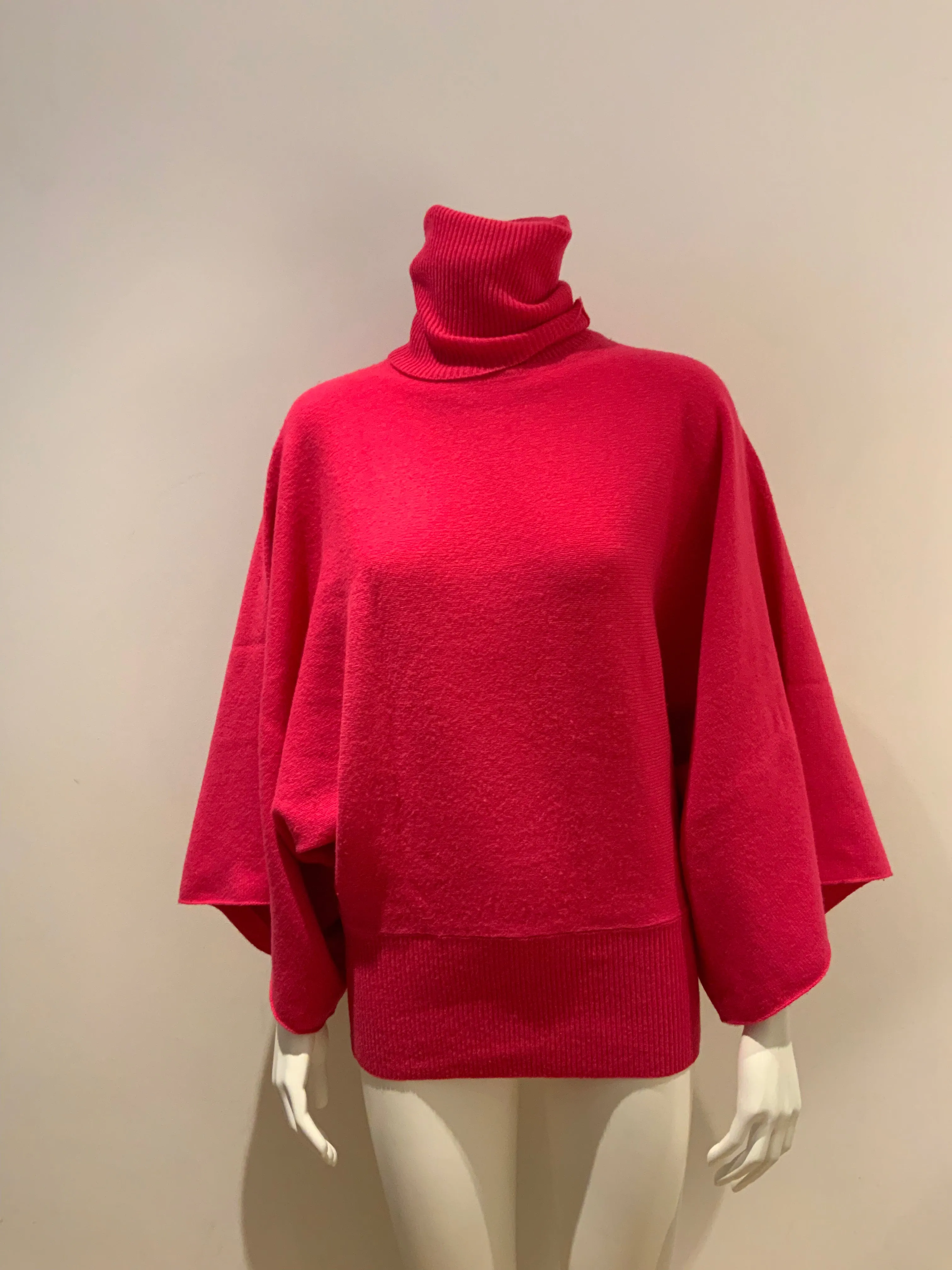 DKNY Lambswool Knit Turtleneck Batwings ~sweater jumper Size S/ P Small ladies