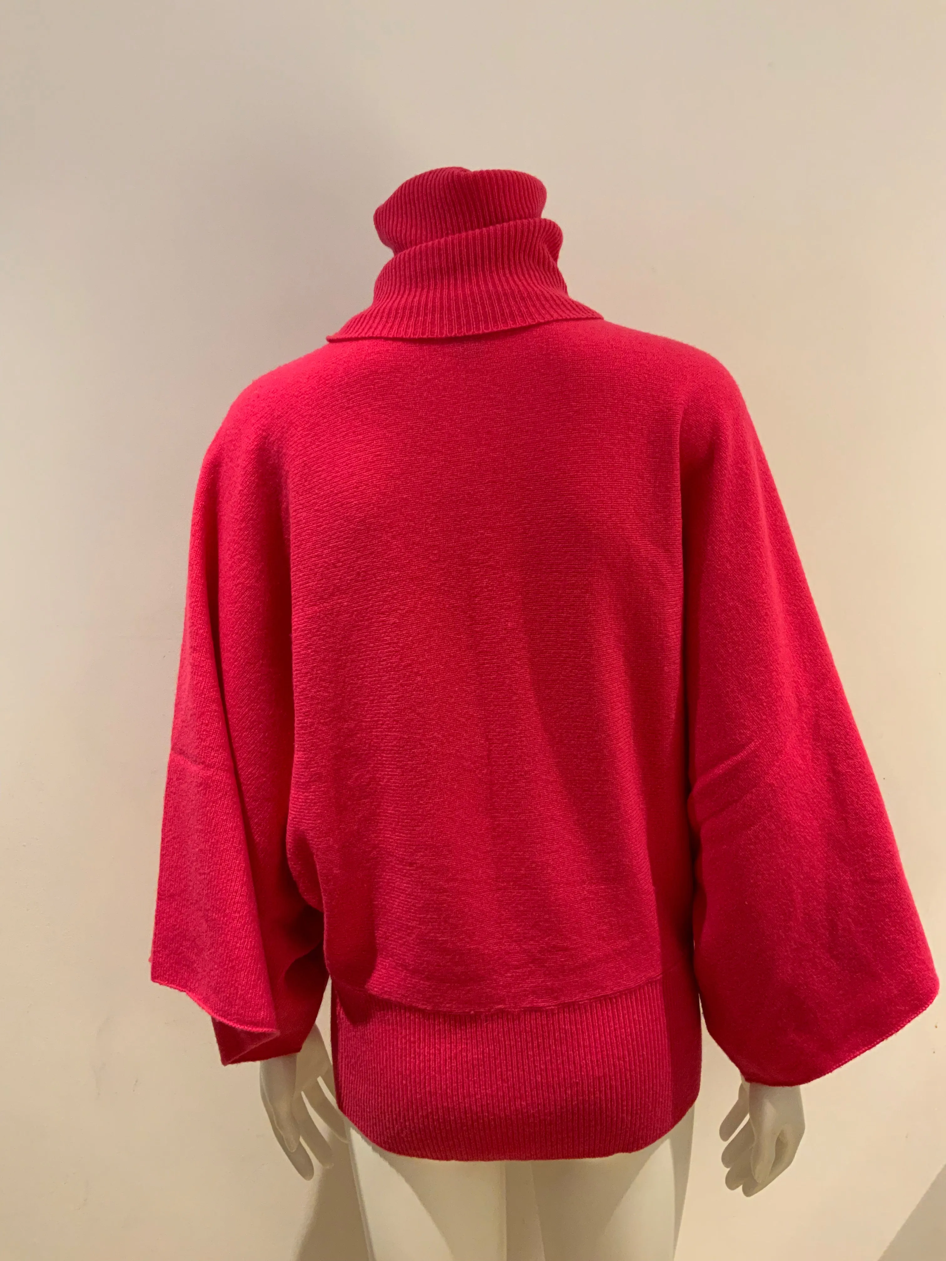 DKNY Lambswool Knit Turtleneck Batwings ~sweater jumper Size S/ P Small ladies