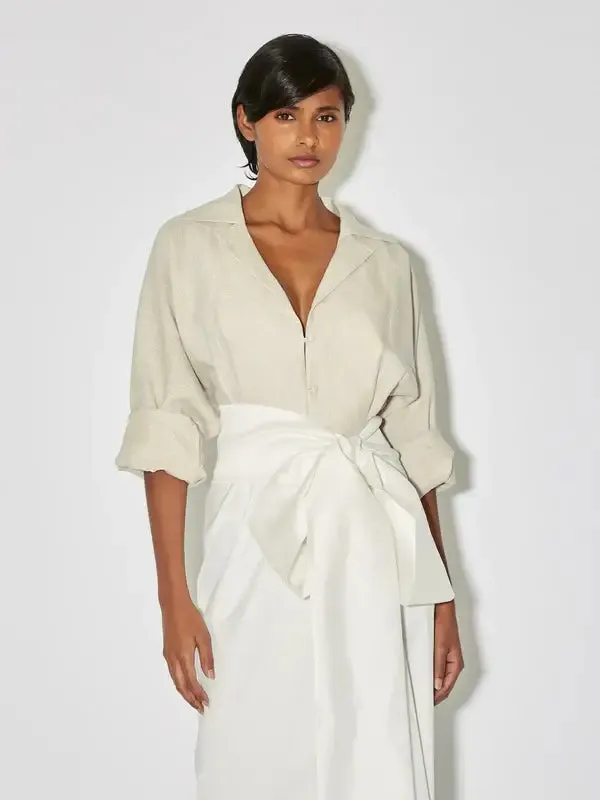 DRESS CLAIRE- RUSTIC BEIGE & IVORY