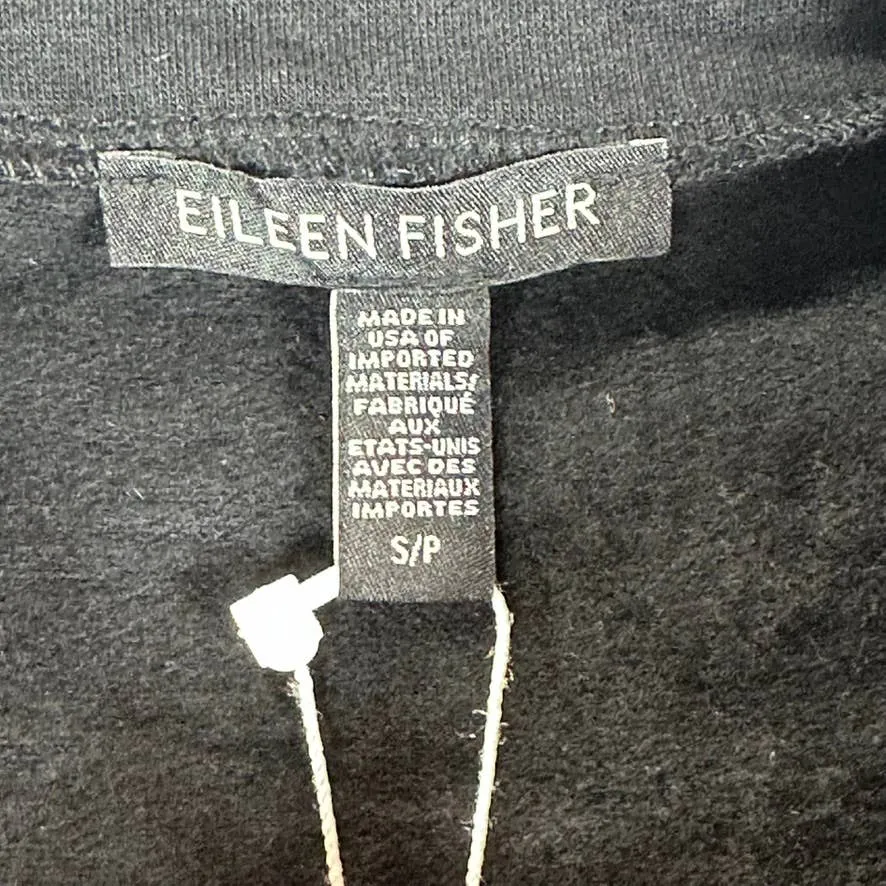 EILEEN FISHER Women's Black Funnel-Neck Long-Sleeve Hi-Low Pullover Tunic SZ S