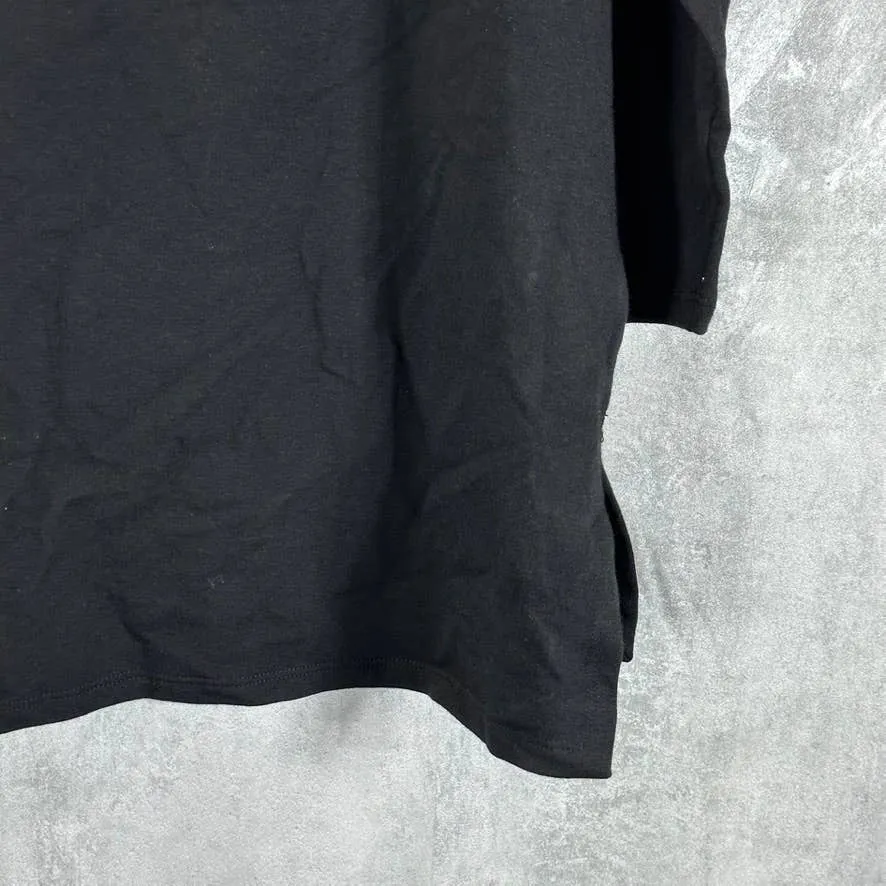 EILEEN FISHER Women's Black Funnel-Neck Long-Sleeve Hi-Low Pullover Tunic SZ S