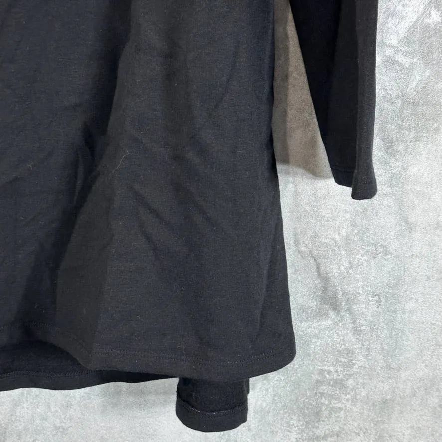 EILEEN FISHER Women's Black Funnel-Neck Long-Sleeve Hi-Low Pullover Tunic SZ S