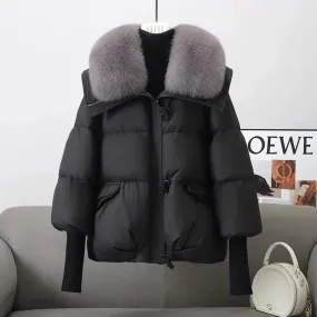 Faux Fur Collar Puffer Jacket