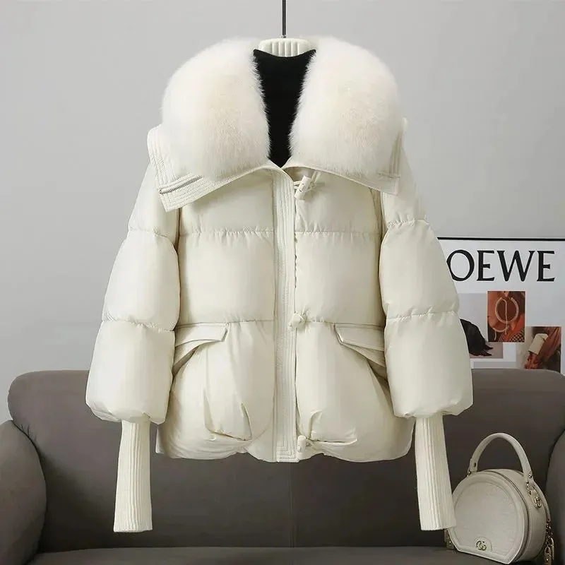 Faux Fur Collar Puffer Jacket