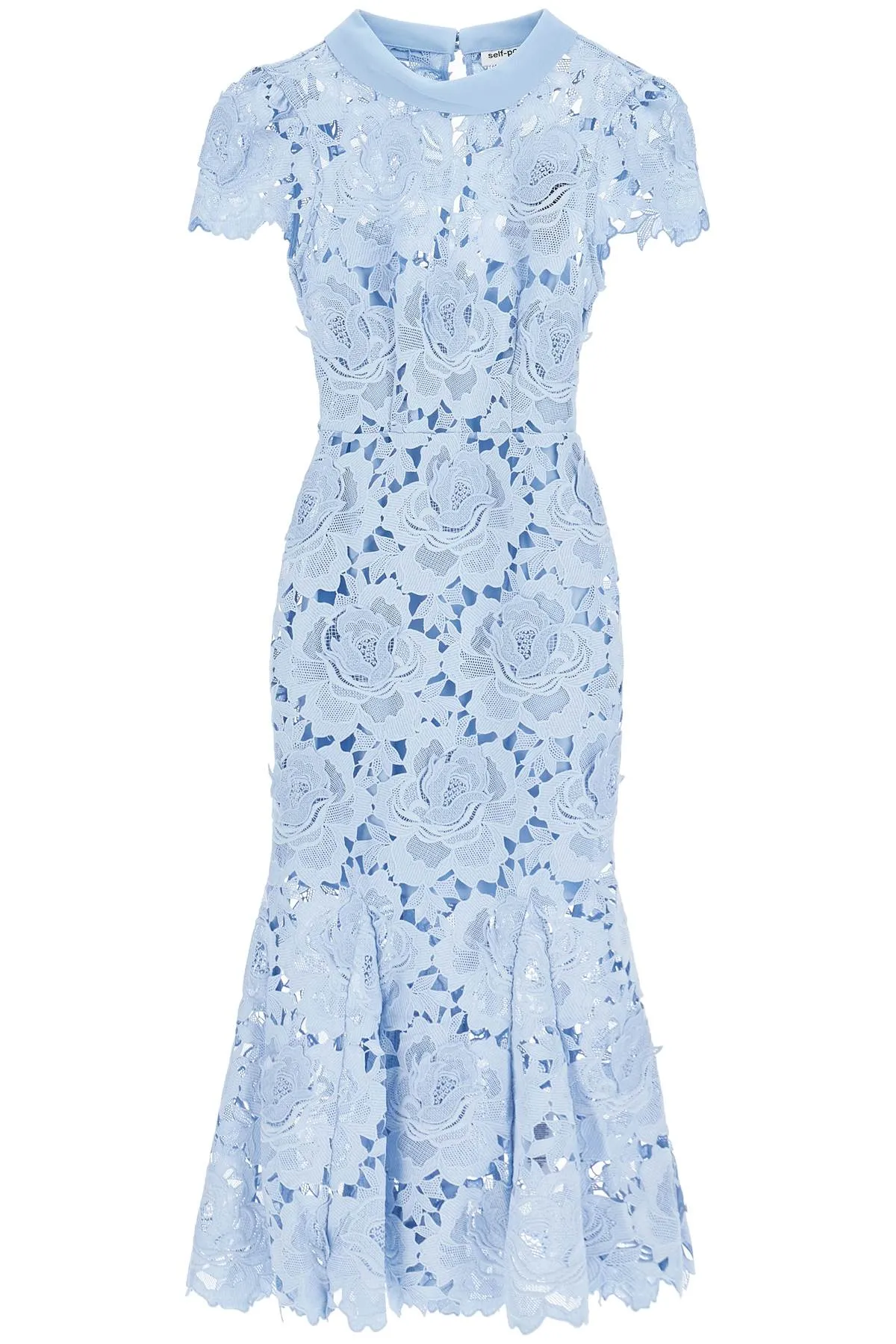floral lace midi dress with eight RS25 911M BL BLUE