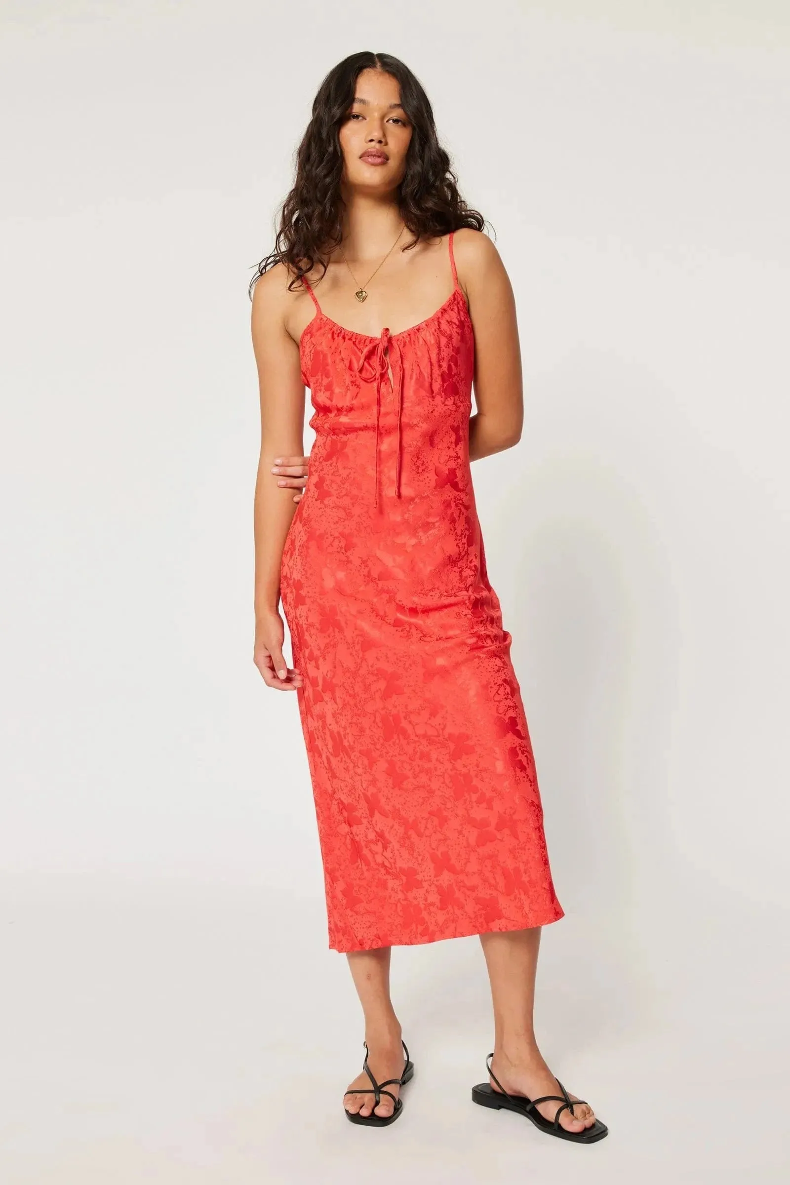 Georgie Slip Jacquard - Cherry