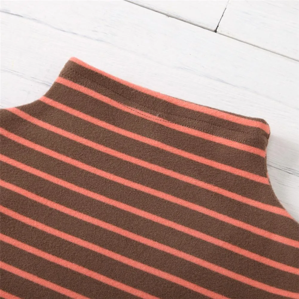 Girls Striped Long Sleeve Bottoming Turtleneck Top Toddler Girl Wholesale Clothing