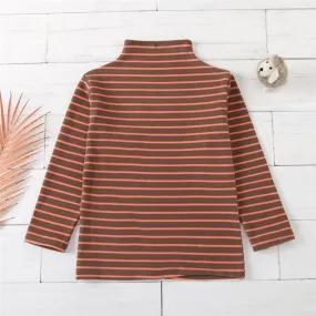 Girls Striped Long Sleeve Bottoming Turtleneck Top Toddler Girl Wholesale Clothing