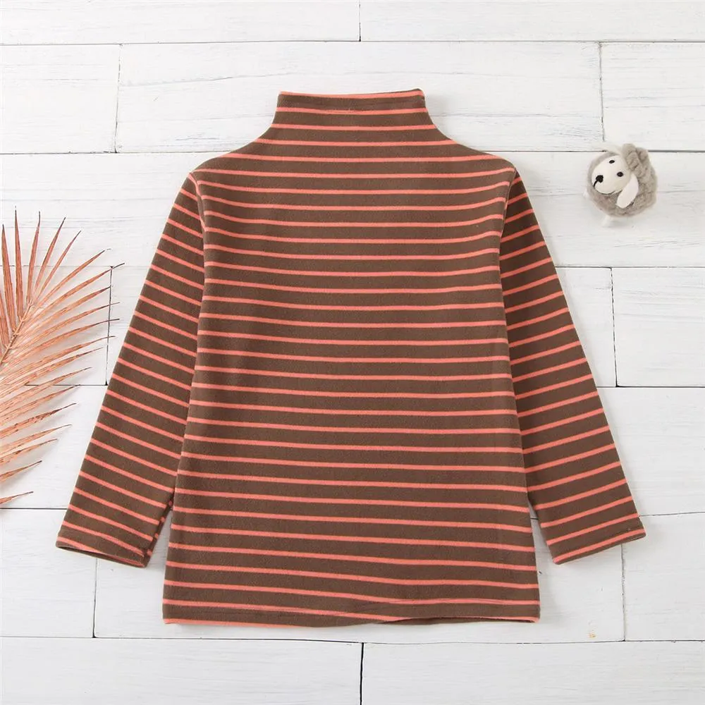 Girls Striped Long Sleeve Bottoming Turtleneck Top Toddler Girl Wholesale Clothing