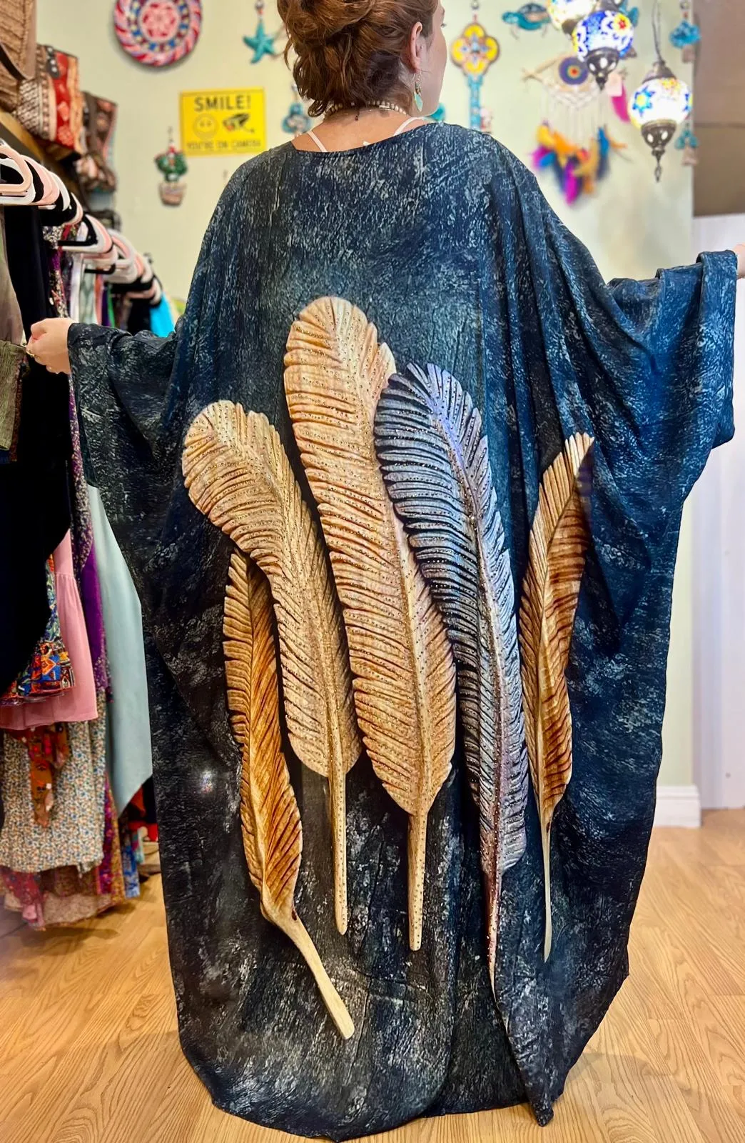 Green Feather Kaftan