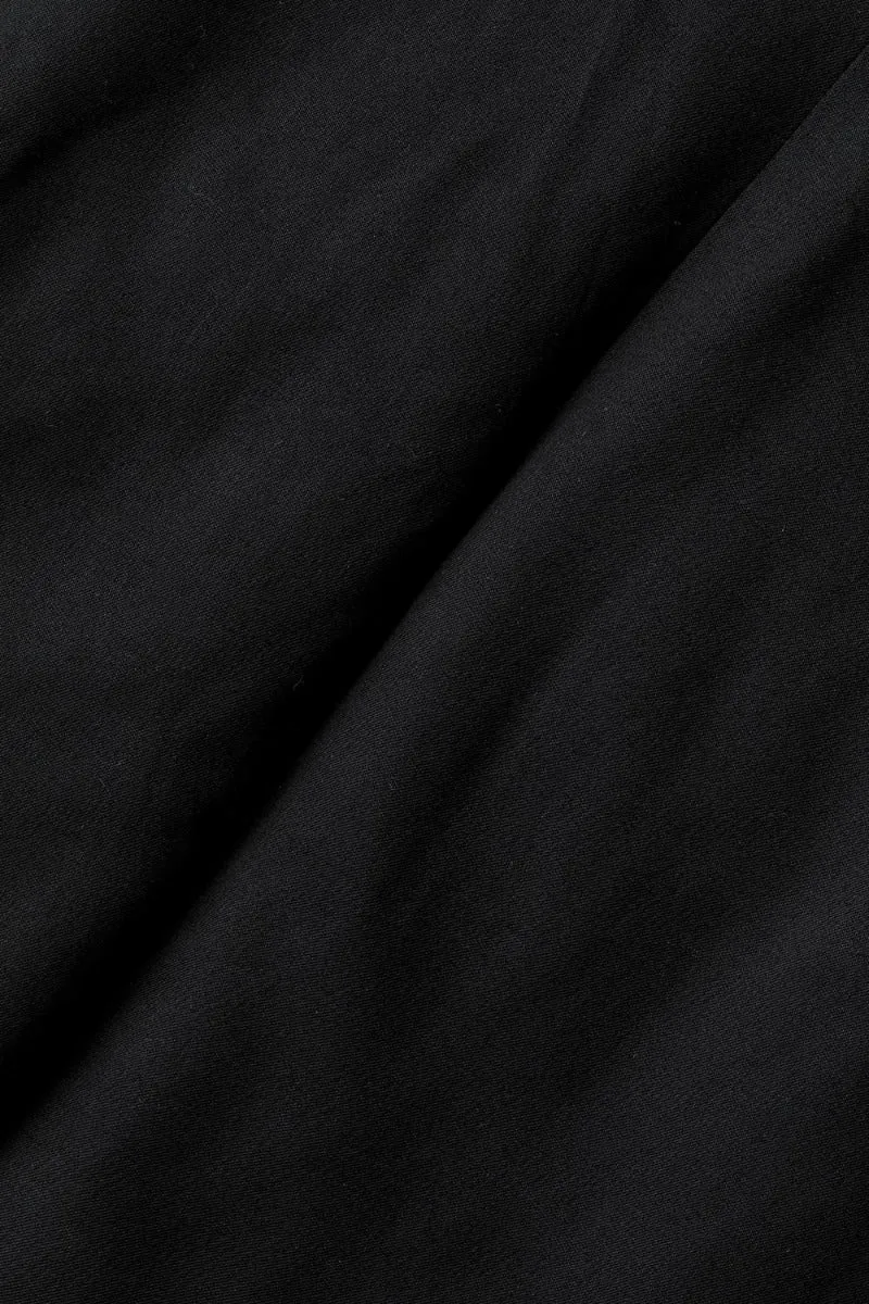 Horse Leather x Rayon Twill White Goose Down Coat  Black
