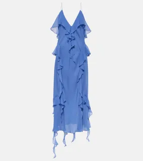 Khaite Pim ruffled silk georgette slip dress