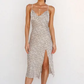 Leopard Print Sleeveless V-neck Cami Sexy Dress