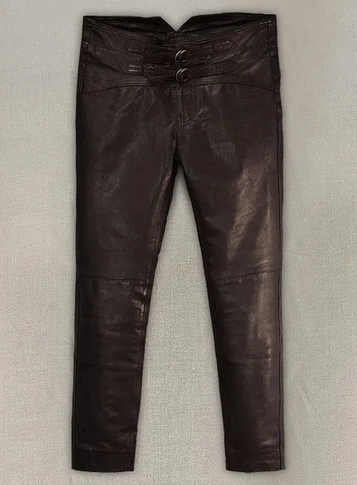 Men's Genuine Leather slim fit Jeans pants