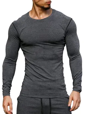 Men's Round Neck All-Match Casual Long-Sleeved T-Shirt
