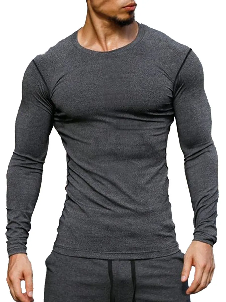Men's Round Neck All-Match Casual Long-Sleeved T-Shirt