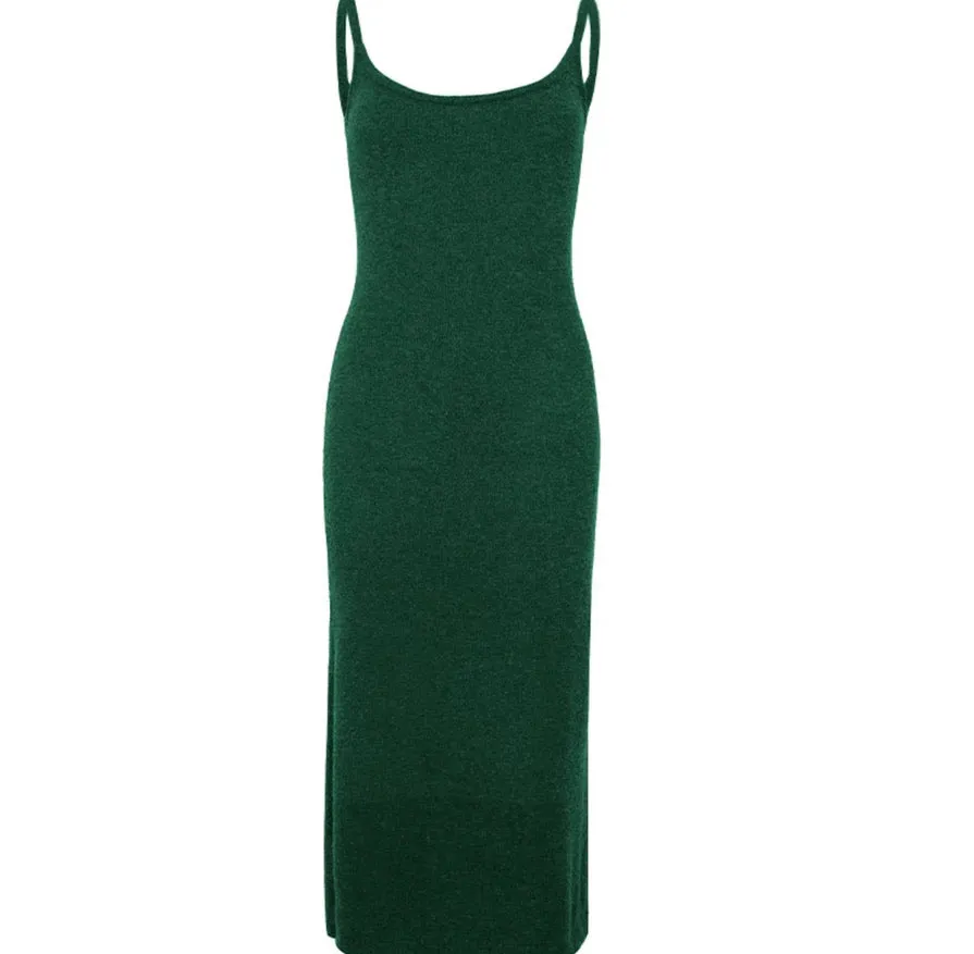 Miela Knitted Wool Blend Cami Slip Dress - Green