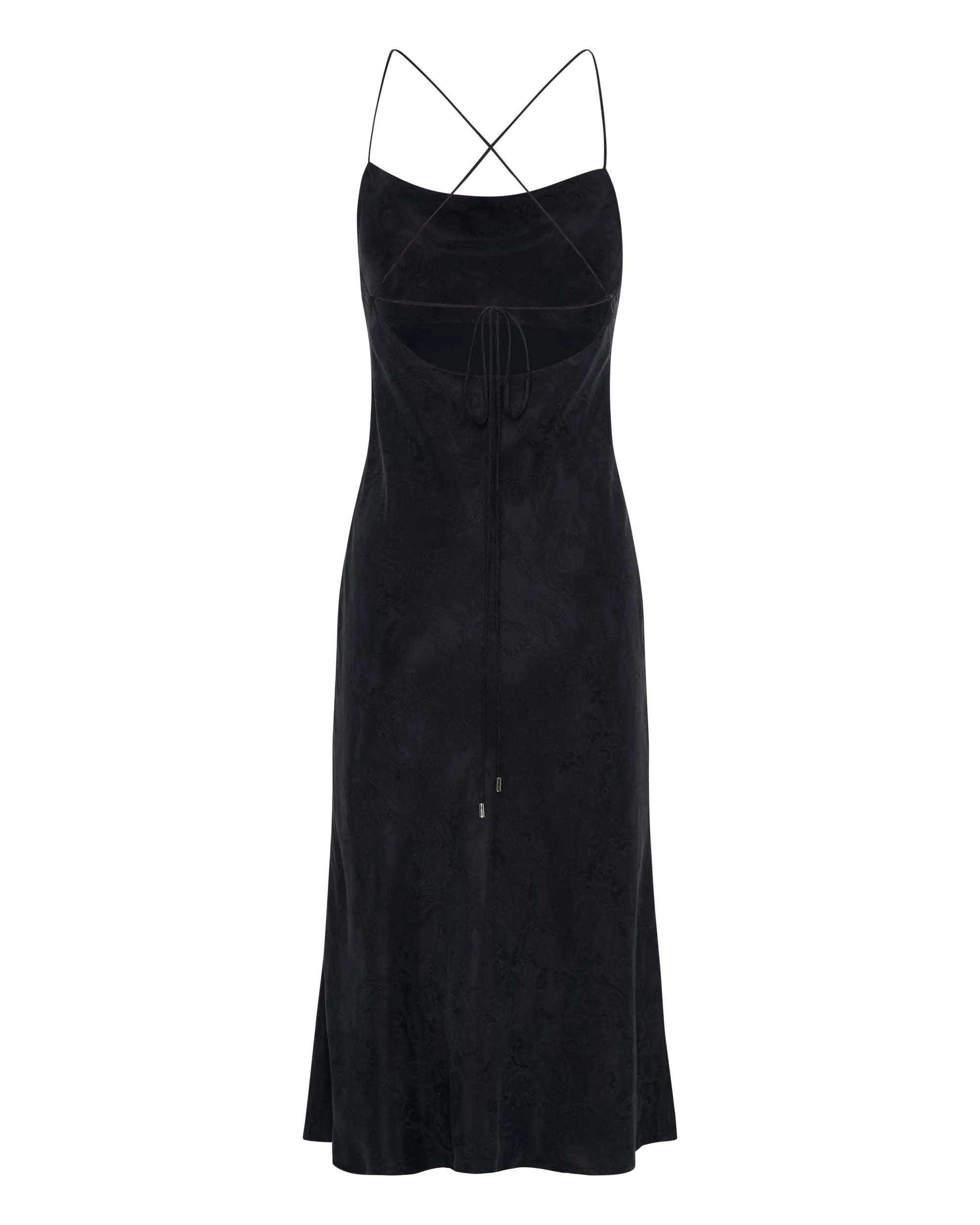 PAISLEY BIAS SLIP DRESS | BLACK