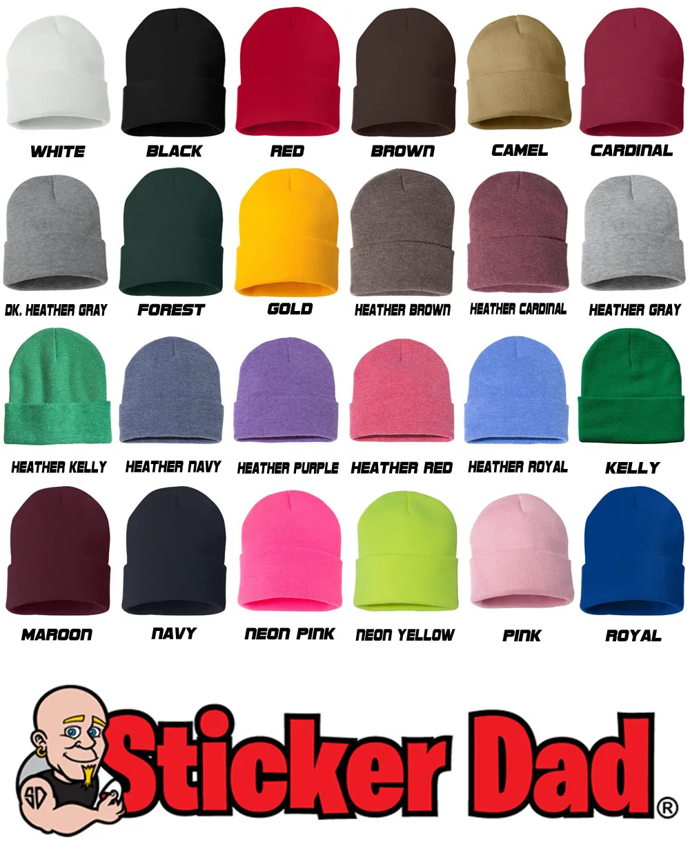 Peeking Bulldog Embroidered Cuffed Beanie Hat