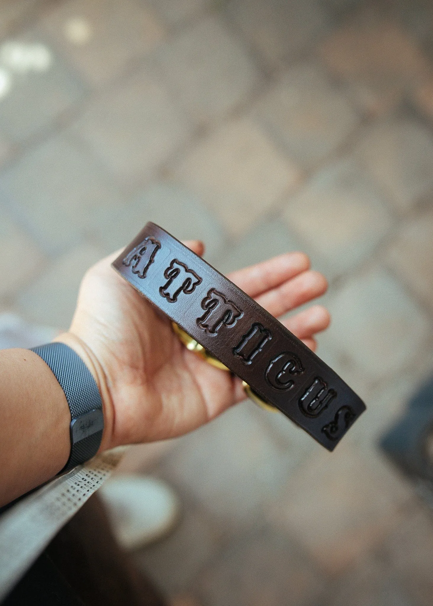 Personalised Dog Collar 32mm Wide - Dark Brown