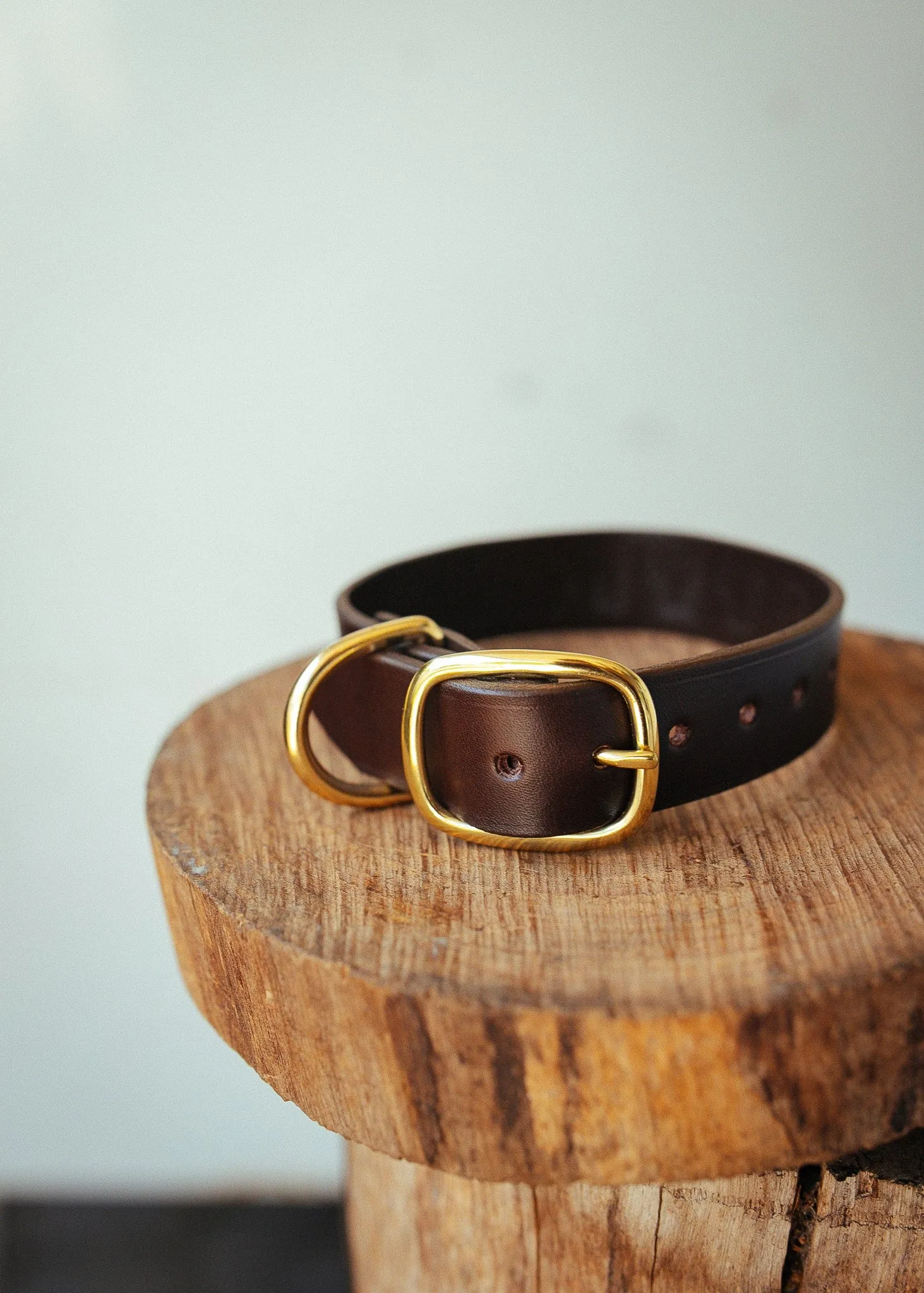 Personalised Dog Collar 32mm Wide - Dark Brown
