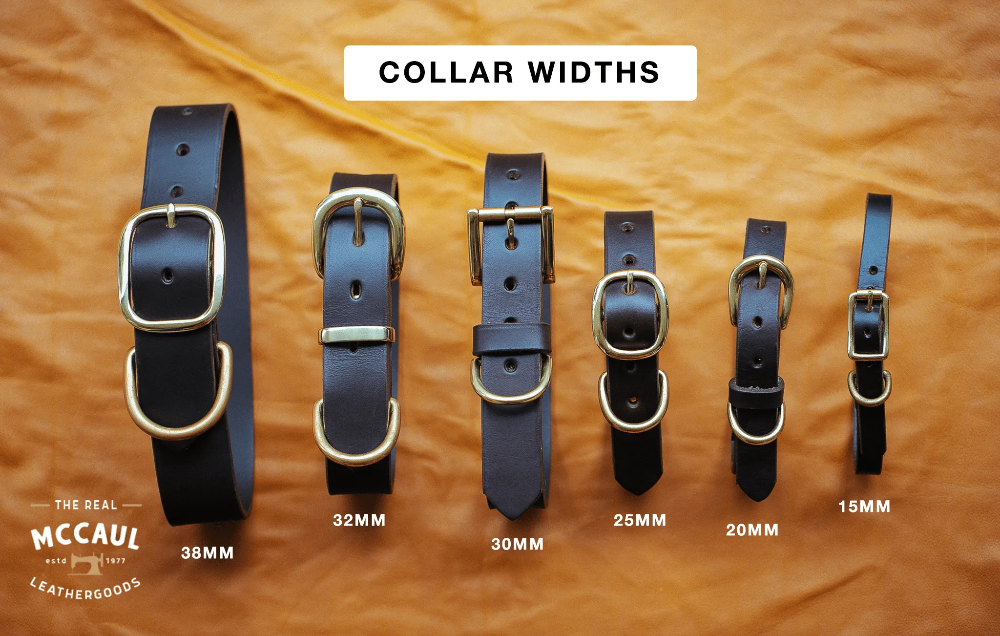 Personalised Dog Collar 32mm Wide - Dark Brown