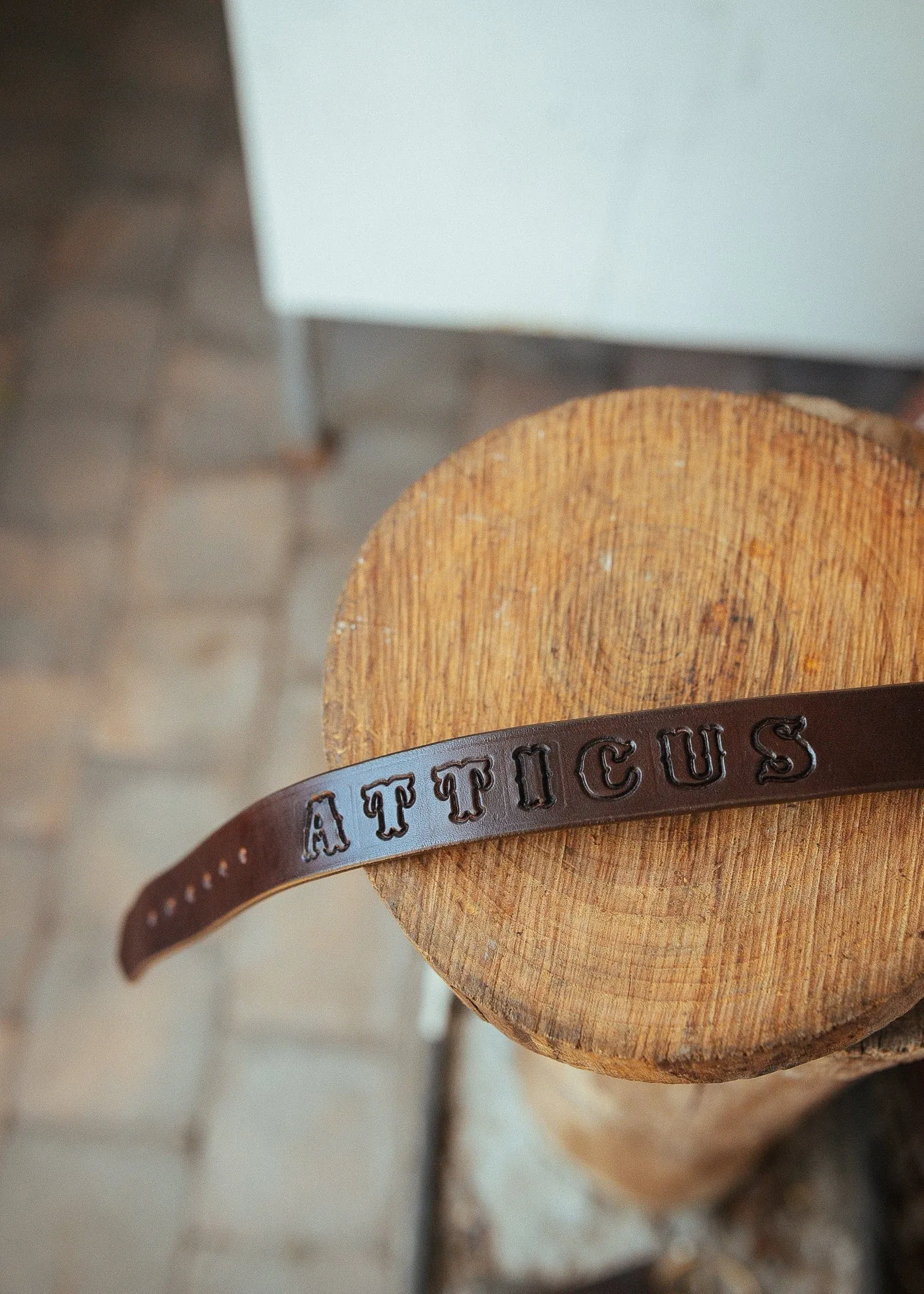 Personalised Dog Collar 32mm Wide - Dark Brown