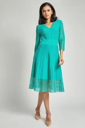 Plus Size Fit-N-Flare Textured Soft Knit Midi Dress