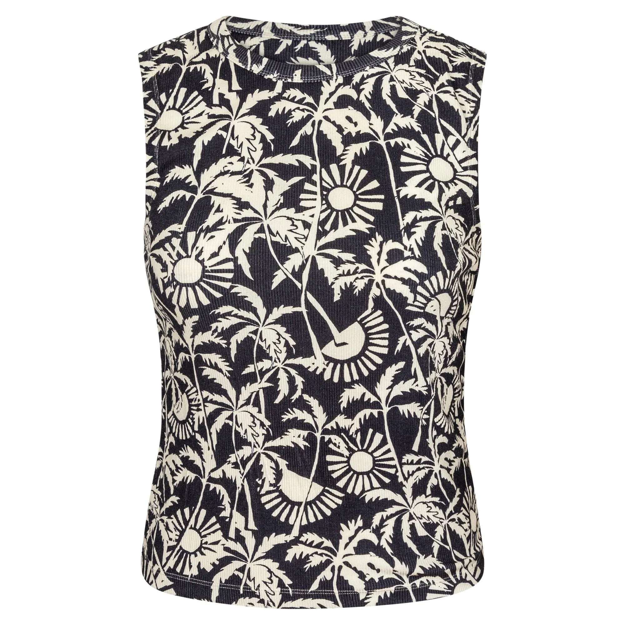 Point Crew Neck Crop Tank