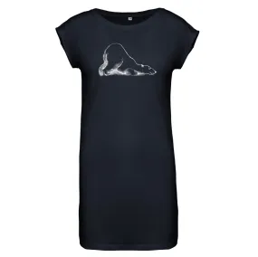 Polar bear flowy dress, navy