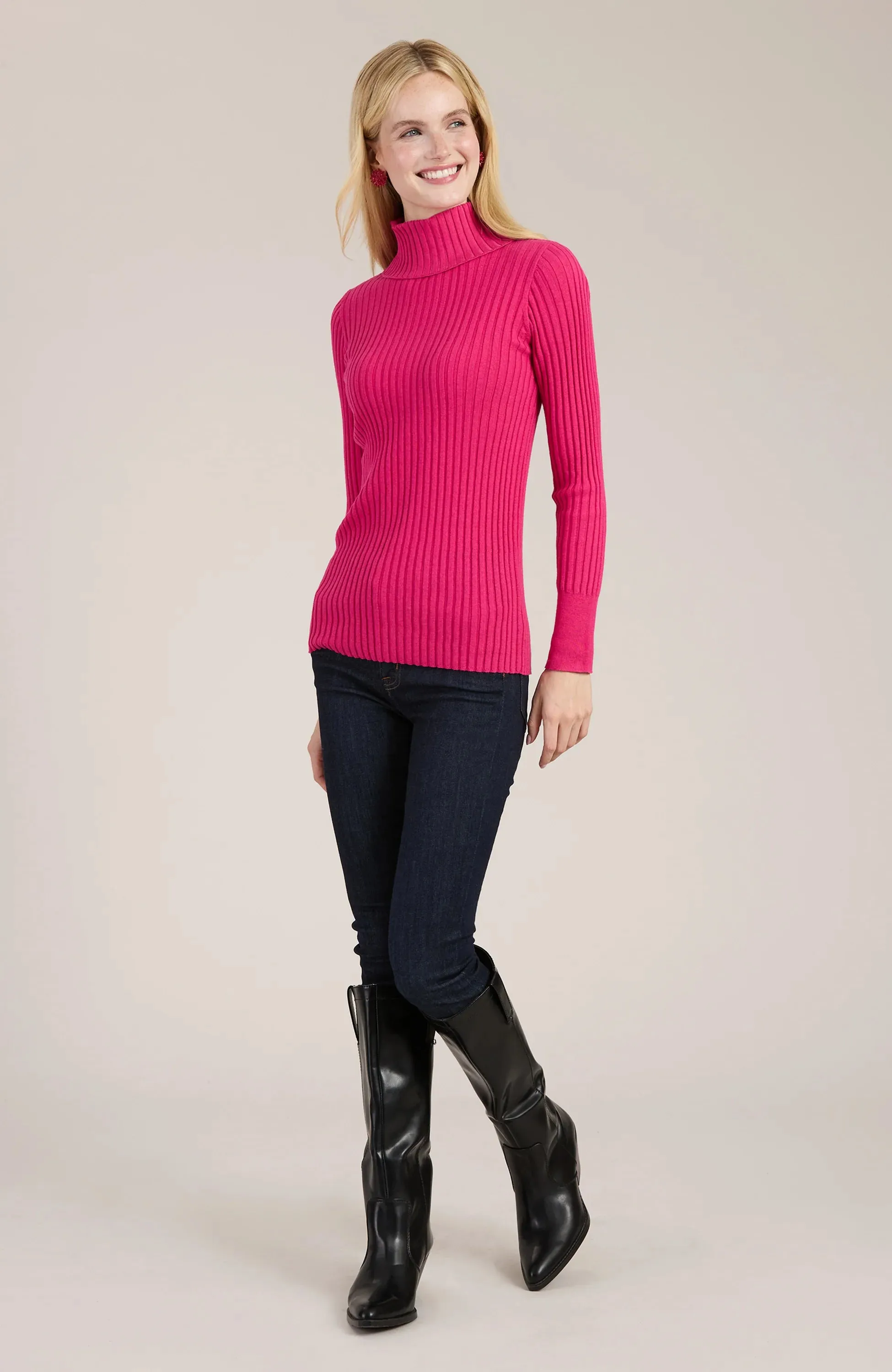 Ribbed Turtleneck | Coco Pink