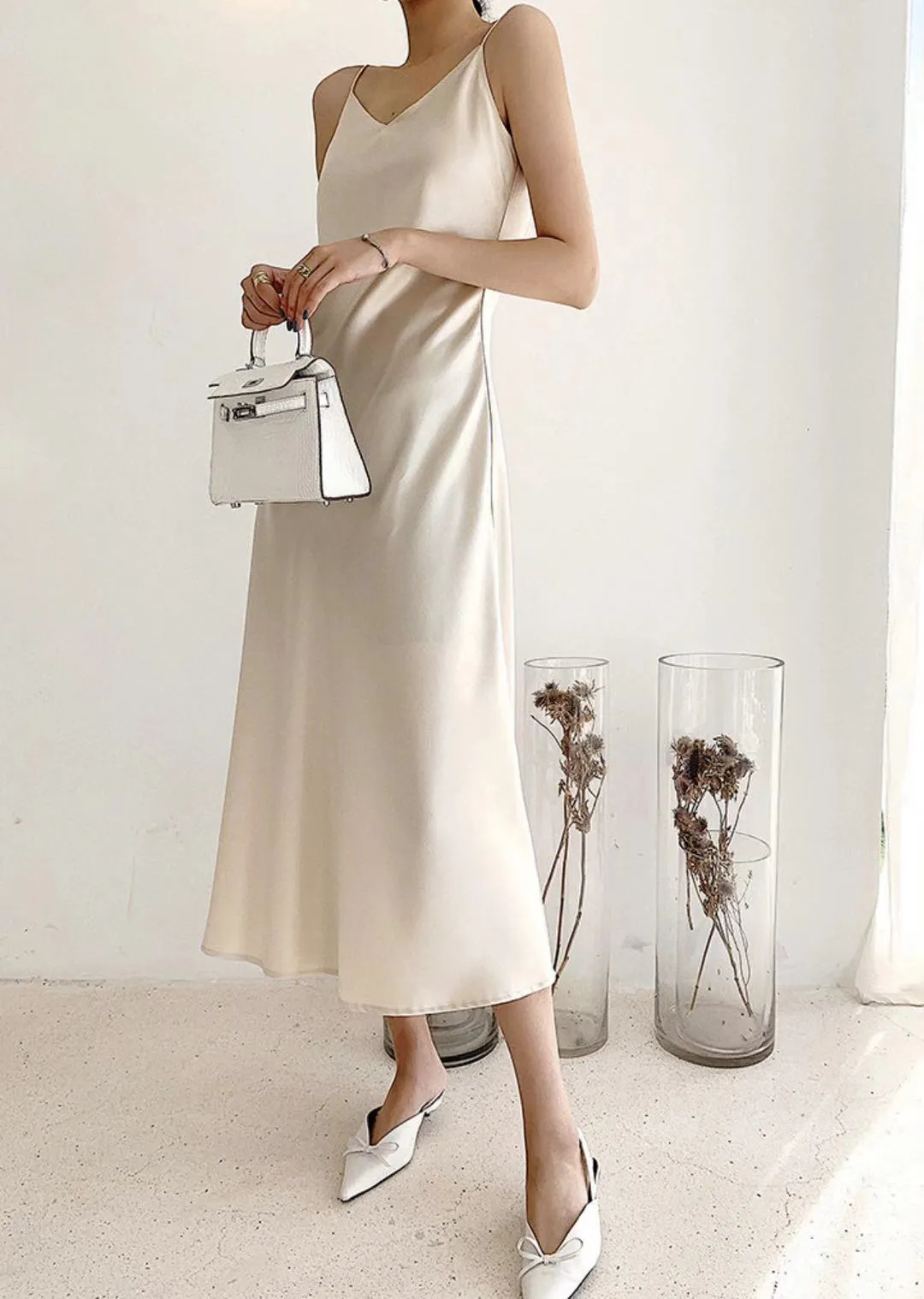 Satin Camisole Slip Dress [2 Colours]