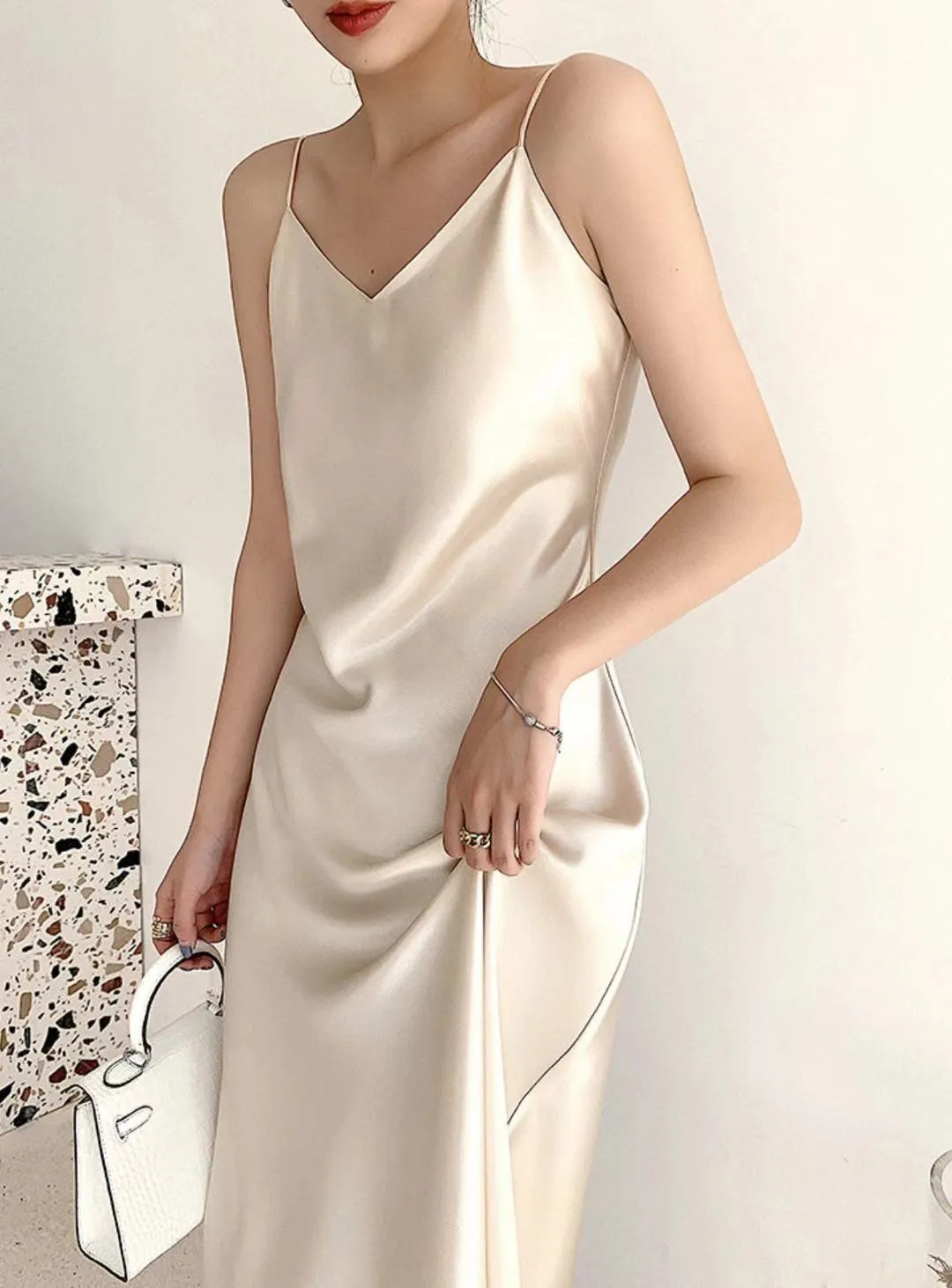 Satin Camisole Slip Dress [2 Colours]