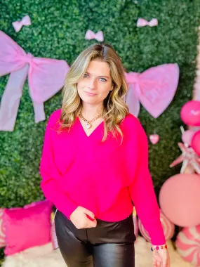 Saving Grace Ribbed Pink Sweater Top