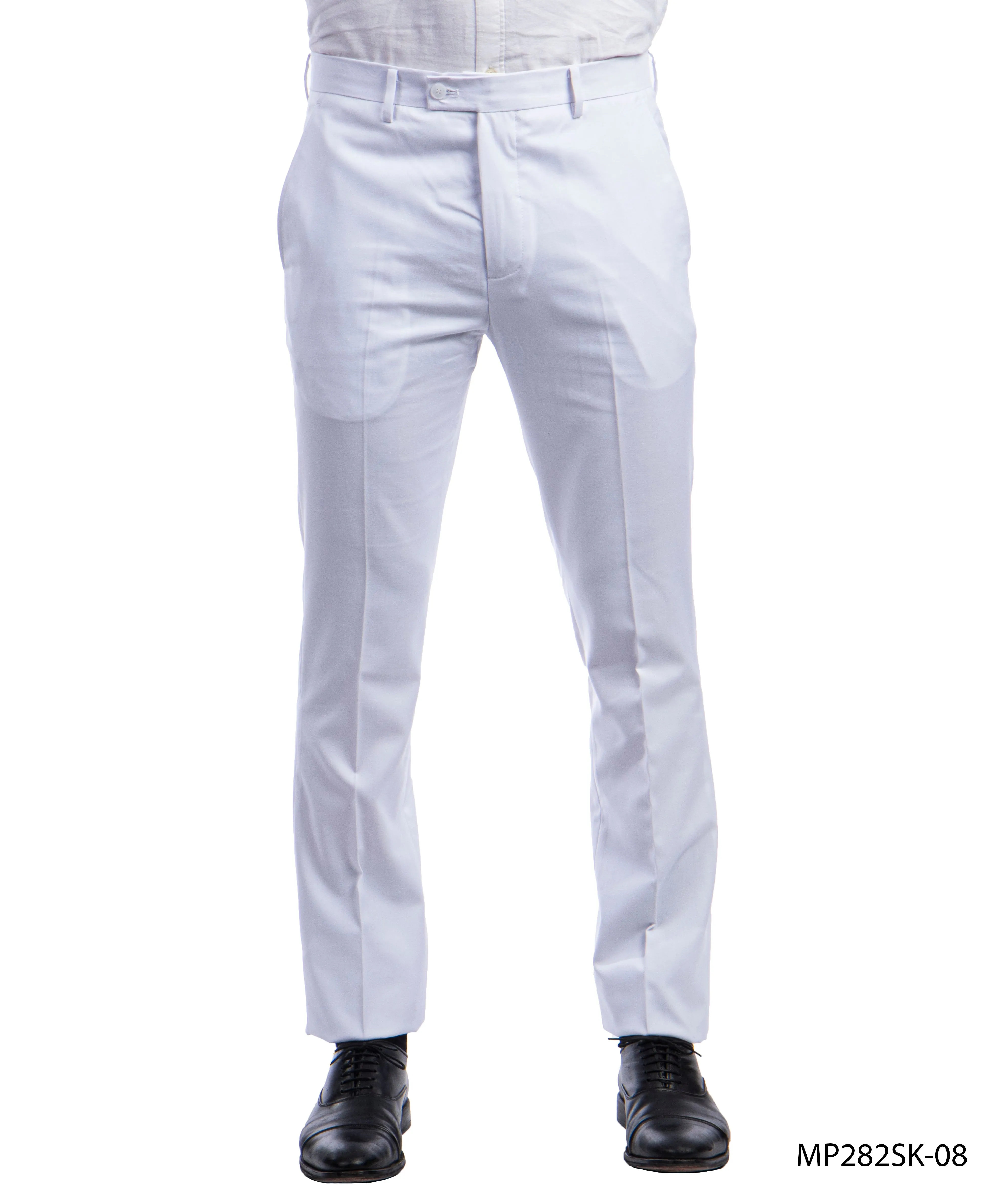 Sean Alexander White Performance Stretch Skinny Dress Pants For Men