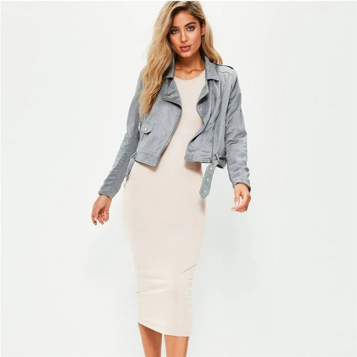Short Sleeve Crew Neck Midi Bodycon Slip Dress