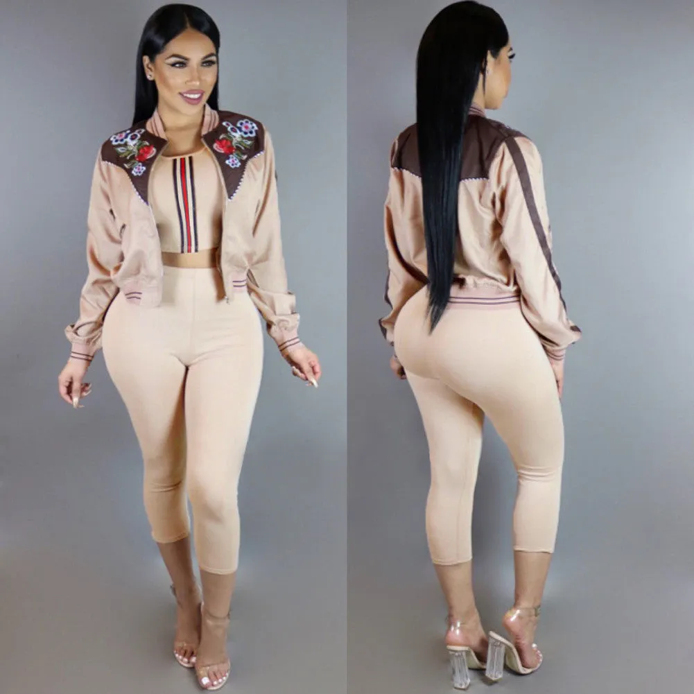 Sidiou Group New Fashion Women Down Jacket Floral Print O-Neck Zipper Long Sleeve Coat Outerwear