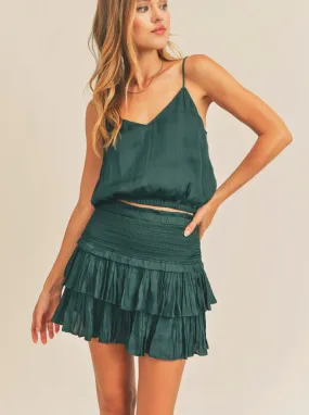 Silky Amore Skirt - Teal Blue