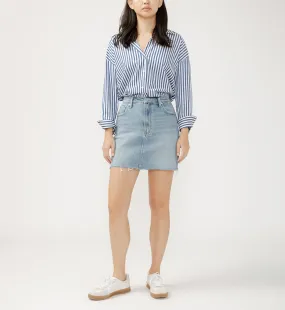 Silver Denim Mini Skirt AGR292
