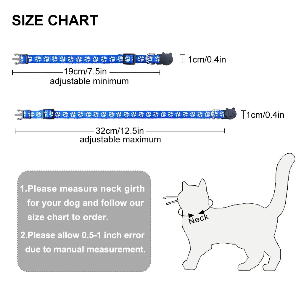 Simple Pawprint Breakaway Cat Collar